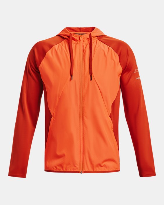 Men's Armour Fleece® Storm Full Zip Hoodie, Orange, pdpMainDesktop image number 5